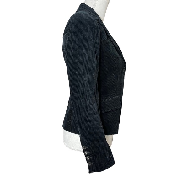 Theory Corduroy Blazer 6 Black Velvet Ribbed Button Surgeon Cuff Jacket Business - Picture 6 of 16